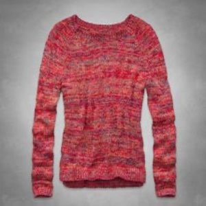 Vintage Abercrombie Y2K Eliza Coral Color Run Marled Multi-Color Rainbow Forenza
